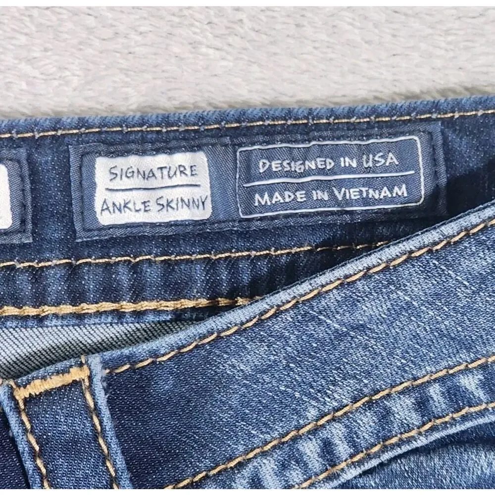 Miss Me Jeans Ankle Skinny Southwest Embroidered Stretch Medium Wash Womens 32 - Picture 8 of 14